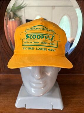 SCOOPS Vintage Yellow Logo Trucker Hat